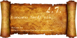 Luncanu Terézia névjegykártya